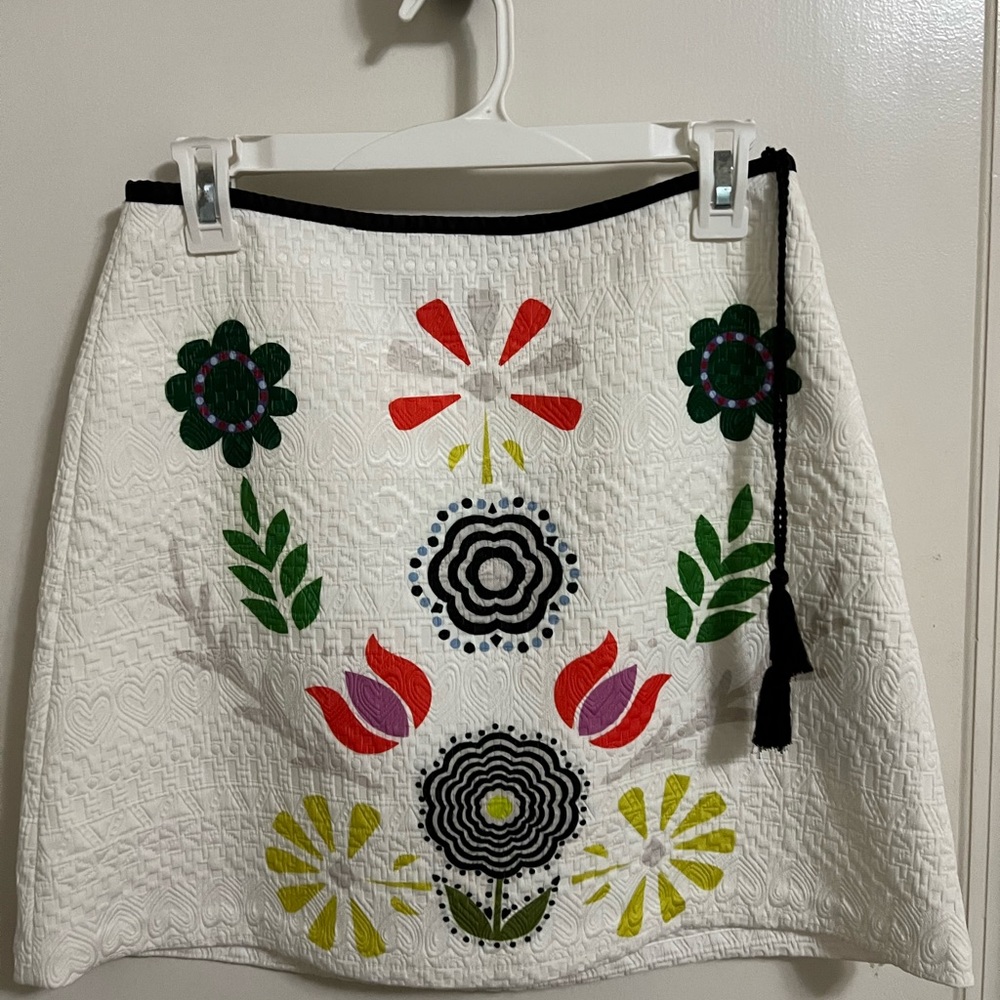 Cynthia Rowley white stitched skirt
